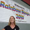 Belynda A. helps welcome everyone to the 2010 Rainbow Boogie